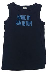 Tmavomodré tielko s nápisom Topomini