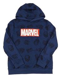 Tmavomodrá mikina so Spidermany a kapucňou Marvel