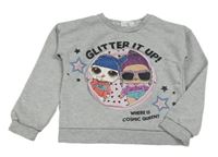 Sivá mikina s dievčatkom a kapsou - LOL Primark