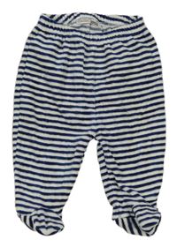 Tmavomodro-bílé pruhované sametové polodupky zn. Ergee