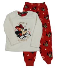 Bielo-červené plyšové pyžama s Minnie zn. Disney