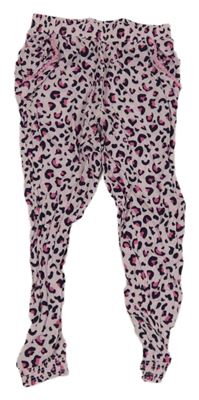 Ružovo-tmavomodré ľahké nohavice s leopardím vzorom Kiki&Koko