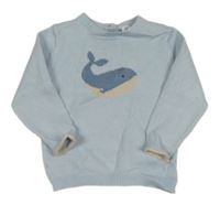 Svetlomodrý sveter s velrybou M&S