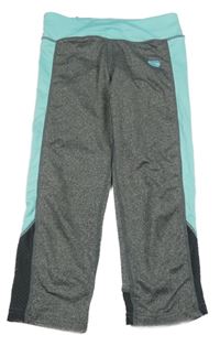Šedo-světlemodré melírované crop sportovní legíny Manguun