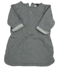 Sivo-strieborné pruhované trblietavé teplákové šaty so srdcem Kiabi