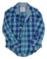 Modro-tmavomodrá kostkovaná košile Mini Boden