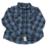 Šedomodro-antracitová kostkovaná košile H&M