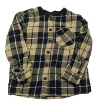 Černo-béžová kostkovaná košile Next