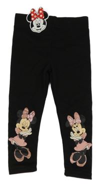 Nové - Černé zateplené legíny s Minnie Primark