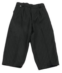 Čierno-sivé pruhované spoločenské nohavice