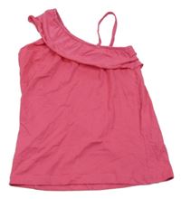 Fuchsiový top s odhaleným ramenem a volánkem Y.F.K.