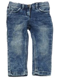 Modré plísňované teplákové skinny rifle Impidimpi