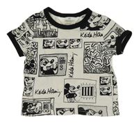 Bielo-čierne tričko s Mickeym H&M