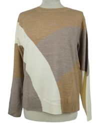 Dámský béžovo-pískovo-bílý vzorovaný svetr  M&S