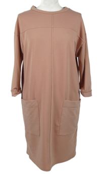 Dámské růžové teplákové šaty s kapsami Atmosphere 