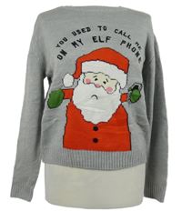 Dámsky sivý sveter so Santou H&M