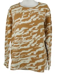 Dámský béžovo-bílý vzorovaný svetr Helena Vera 