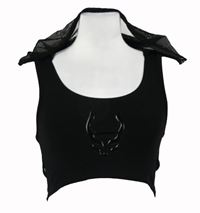 Dámský černý crop top s kapucí 