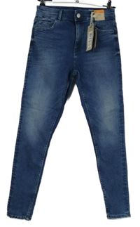 Nové - Dámské modré šisované skinny rifle M&S