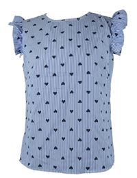 Dámska modro-biela prúžkovaná blúzka so srdiečkami Shein