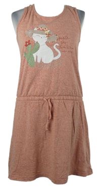 Dámske ružové melírované šaty s mačičkou Gina Benotti