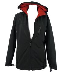 Pánská černá softshellová sportovní lehce zateplená bunda s kapucí 