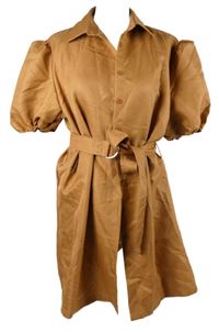 Dámské skořicové košilové šaty s páskem PrettyLittle Thing