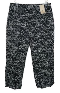 Nové - Dámské černo-bílé vzorované capri kalhoty TU 