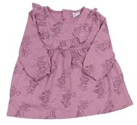 Ružové úpletové šaty s Minnie Disney