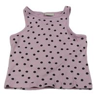 Svetloružový bodkovaná ý rebrovaný crop top Matalan