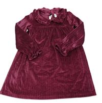 Vínové třpytivé sametové šaty Tu