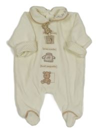 Smetanový sametový overal s medvědem Mamas&Papas