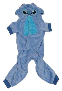 Modrý chlupatý obleček na psa- Stich