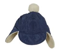 Tmavomodrá šusťáková beranice s bambulí George