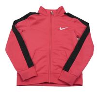 Malinovo-černá sportovní propínací mikina s logem Nike
