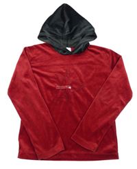 Vínovo-sivá saewtová mikina s kapucňou