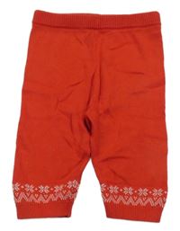 Červeno-biele pletené tepláky Tu