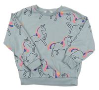 Modro-sivá mikina s jednorožcami M&S