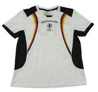 Bílo-černo-barevné sportovní tričko DEUTSCHLAND