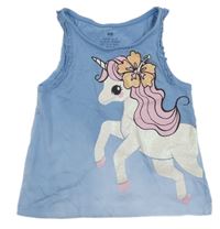 Svetlomodrý top s jednorožcom H&M