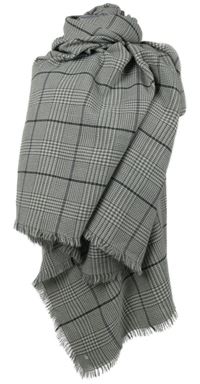 Dámska sivo-biela kockovaná pletená maxi šál Esprit