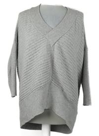 Dámsky sivý rebrovaný oversized sveter River Island