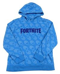 Modrá vzorovaná mikina s kapucí - Fortnite