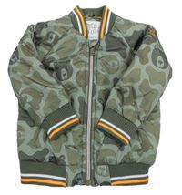 Khaki šusťákový zateplený bomber s medvídky F&F