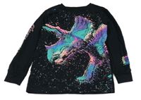 Čierne tričko s barevným dinem Next