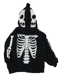 Čierna mikina s kostmi a kapucňou H&M