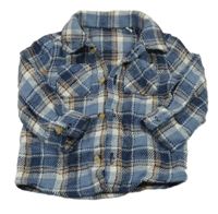 Modro-hnedá kockovaná košeľa Tu