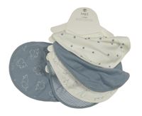 Nové - 5x slinták modrošedý + bílý sliták s obrázkami M&S