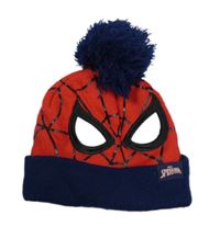 Červeno-tmavomodrá pletená čepice - Spider-man MARVEL