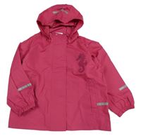 Ružová nepromokavá bunda s mořským koníkem a kapucňou Ergee